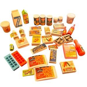 10 Tiny Miniature Food Advertising Dollhouse Toy Food Cereal Boxes Milk Barbie